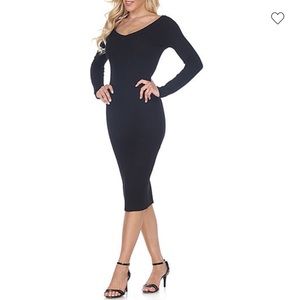 SOLD! White Mark Long Sleeve Knit Bodycon Midi Dress